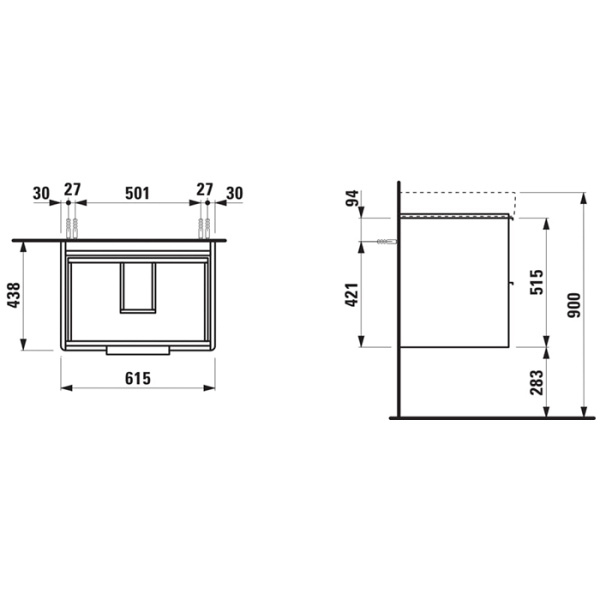 Тумба под раковину Laufen Base 61,5 4.0229.2.110.261.1 белый