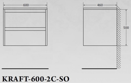 Тумба под раковину BelBagno KRAFT KRAFT-600-2C-SO-BO