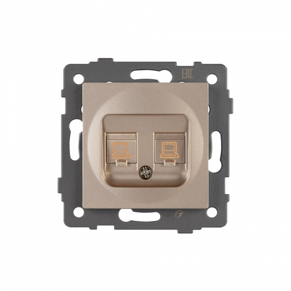 Розетка двойная RJ-12 и Ethernet RJ-45, без рамки Arlight SCT 049850