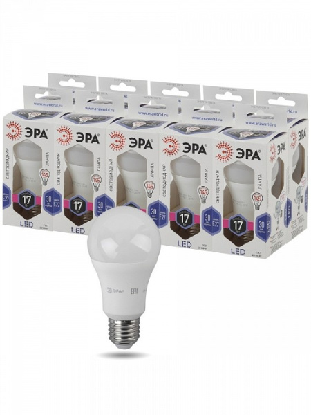 Лампа светодиодная Эра Стандарт E27 17Вт 6000K LED A60-17W-860-E27