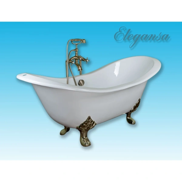 Ванна чугунная Elegansa Taiss Gold Н0000362 182,9x78,5 см, отдельностоящая, белый