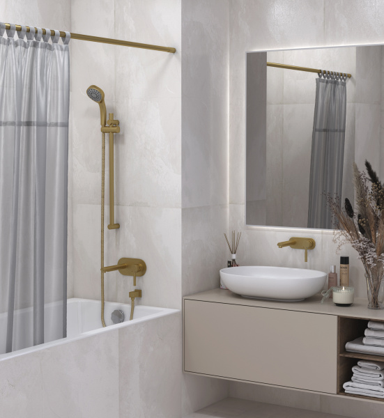 Карниз для ванной Сунержа 032-3015-1600 матовое золото