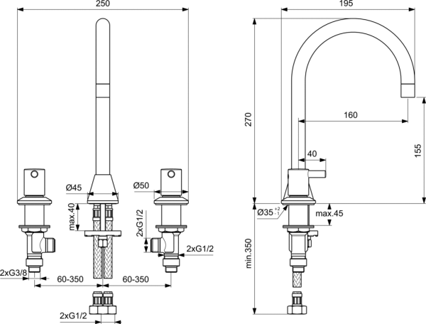 Смеситель для раковины Ideal Standard Ceraline BC196AA
