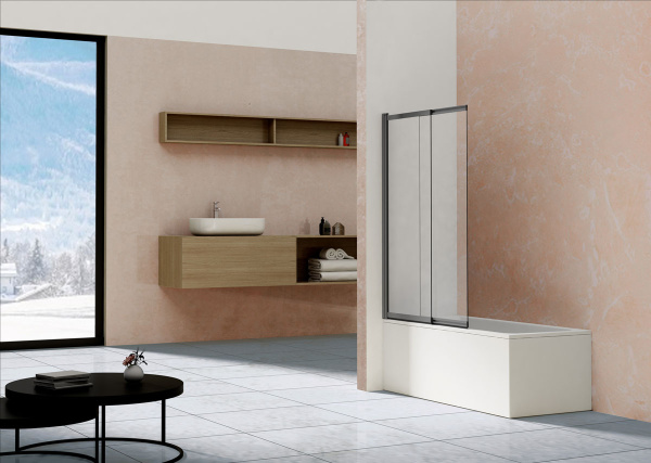 Шторка для ванны Vincea VSB-1E 100 VSB-1E100CLGM вороненая сталь