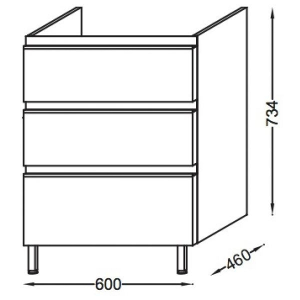 Тумба под раковину 60 см Jacob Delafon Vox EB2050-RA-N18 белый блестящий