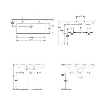 Раковина Villeroy&Boch Avento 100 4156A501 альпийский белый