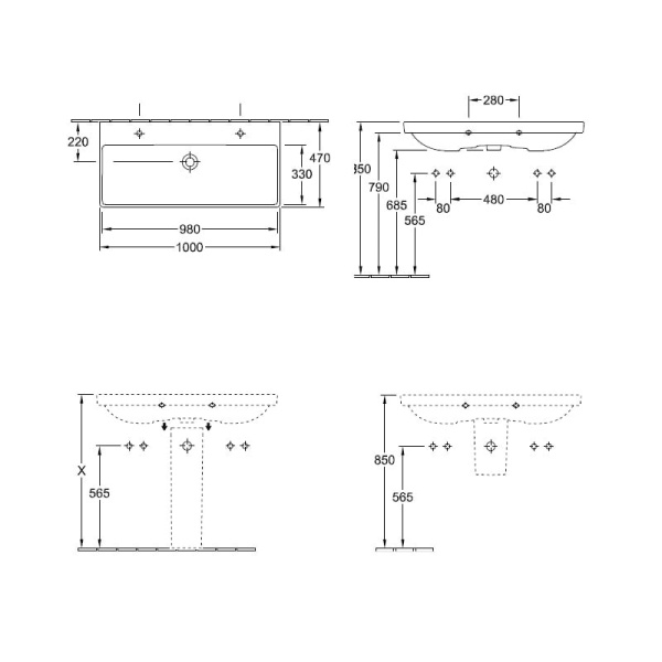 Раковина Villeroy&Boch Avento 100 4156A501 альпийский белый