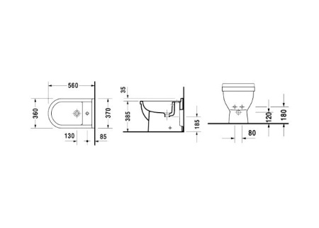Биде напольное Duravit Starck 3 22301000001-WG