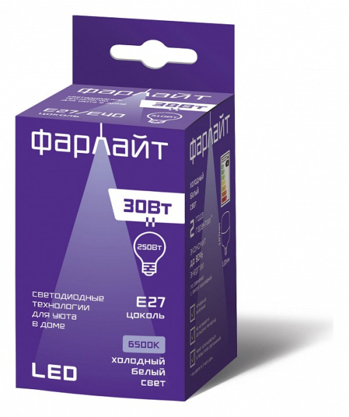 Лампа светодиодная Farlight Т100 E27 30Вт 6500K FAR000165