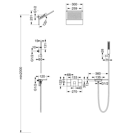 Душевой комплект Vincea VSFW-2F11TMB матовый черный