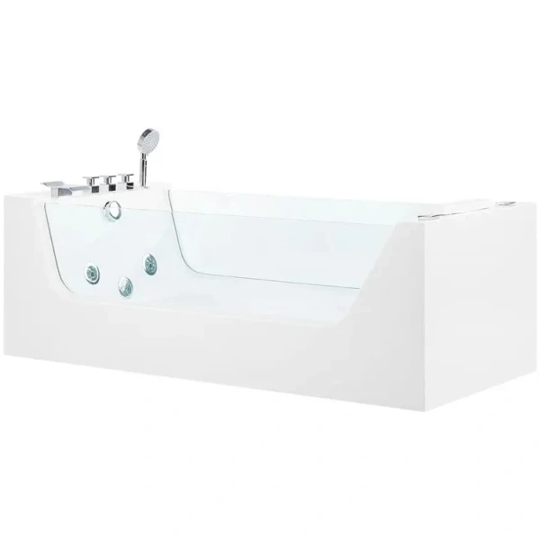 Акриловая ванна Ceruttispa C-453A 180x80 см, с гидромассажем, белый