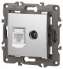 ТВ-розетка и розетка Ethernet RJ-45 без рамки Эра Эра Elegance 14-3110-03