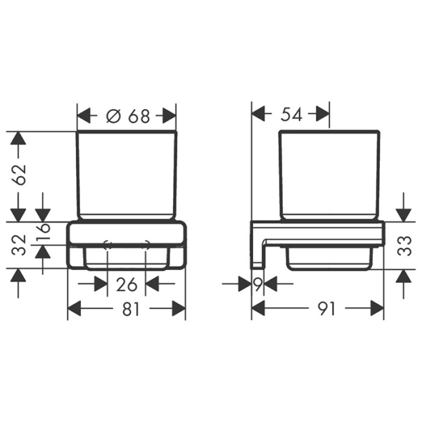 Стакан для зубных щеток hansgrohe AddStoris 41749000 хром