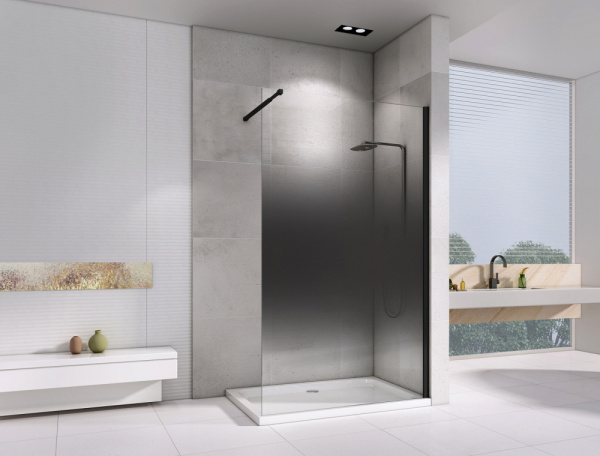 Душевая перегородка Abber Immer Offen 100 AG69103BS черная