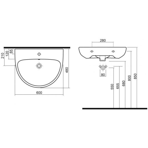 Раковина 60x48 см Kolo Nova Pro M31160000