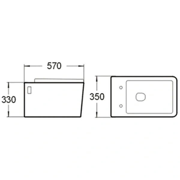 Унитаз подвесной SantiLine SL-5003B безободковый, с сиденьем микролифт, черный