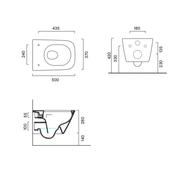 Подвесной унитаз Catalano Green 0411500001