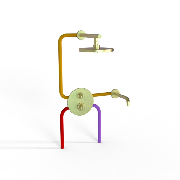 Душевой комплект Paini Cox 78PJSET26911THBATHHEAD золото матовое