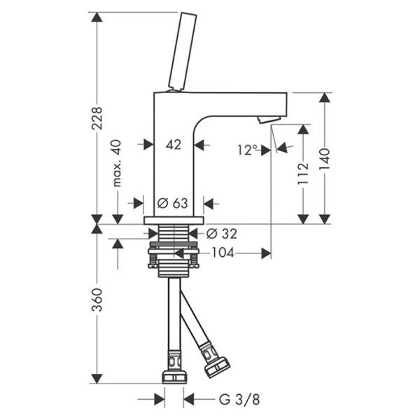 Смеситель для раковины Axor Citterio 39018000