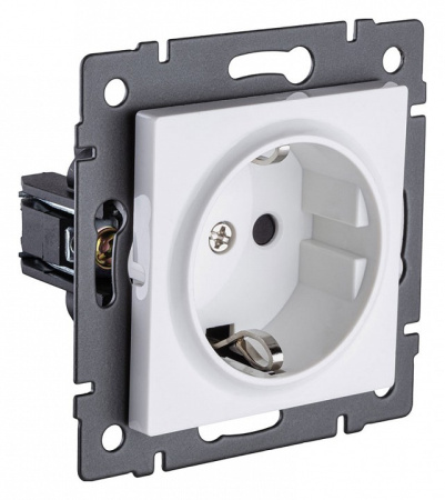 Розетка с заземлением, без рамки Kollinger  REA-002WH