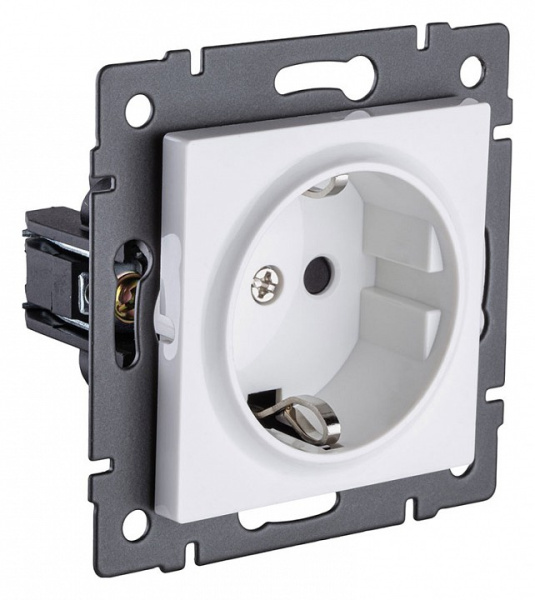 Розетка с заземлением, без рамки Kollinger  REA-002WH