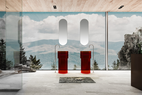 Раковина Abber Kristall 45 AT2701Rubin-H красный