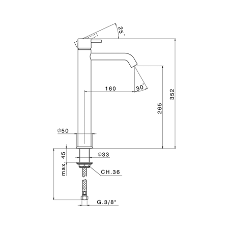 Смеситель для раковины Cisal Less LN00454021