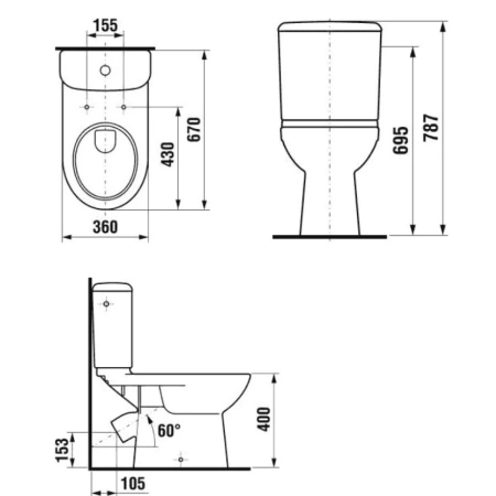 Унитаз-компакт Jika Olymp 8226140002429 косой выпуск, белый
