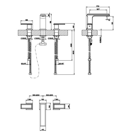 Смеситель для раковины Gessi Eleganza 46011#706 черный