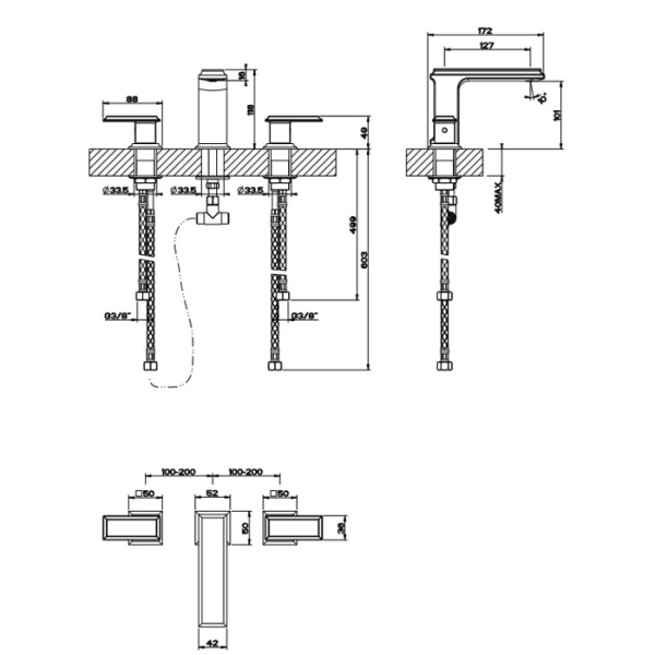Смеситель для раковины Gessi Eleganza 46011#706 черный