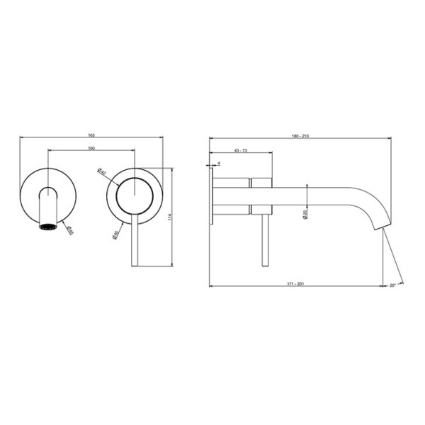 Смеситель для ванны Gessi 316 54086#708 бронза
