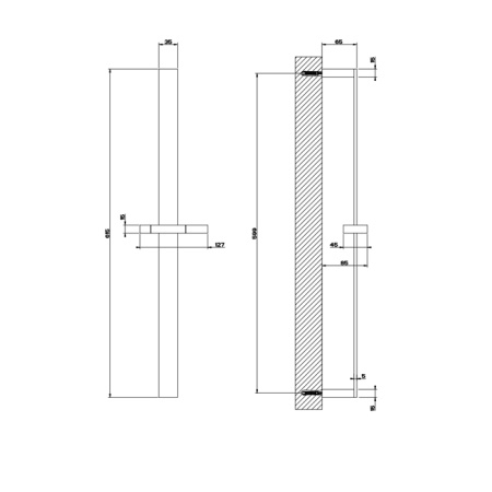 Душевая стойка Gessi Rettangolo 20144#299 черный матовый
