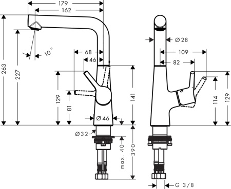 Смеситель для раковины hansgrohe TALIS-S 72105000