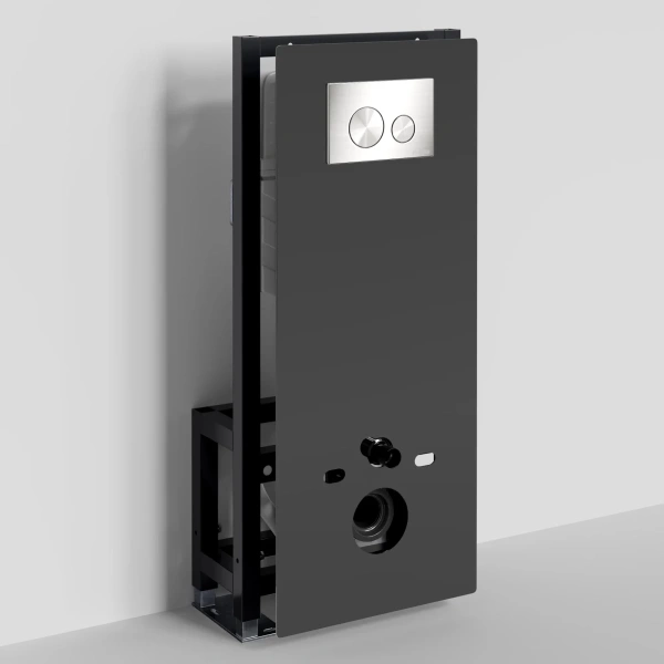 Инсталляция для унитаза WasserKRAFT Glan 66 66TLT.010.ME.BL.BN02 с кнопкой смыва, никель