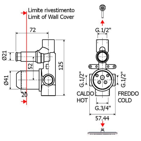 Скрытая часть Plumberia Selection IXO INT0036CR хром