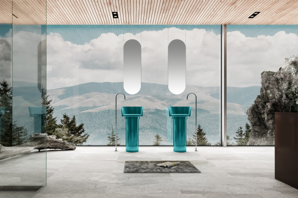 Раковина Abber Kristall 45 AT2702Aquamarin-H бирюзовый