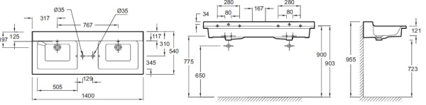 Раковина Jacob Delafon Soprano EXJ122-00