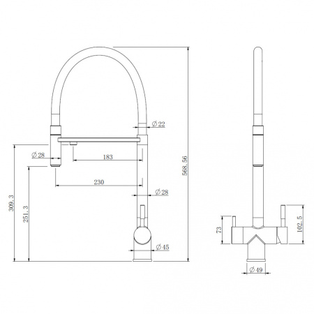 Смеситель для кухни Abber Wasser Kreis AF81141NG никель