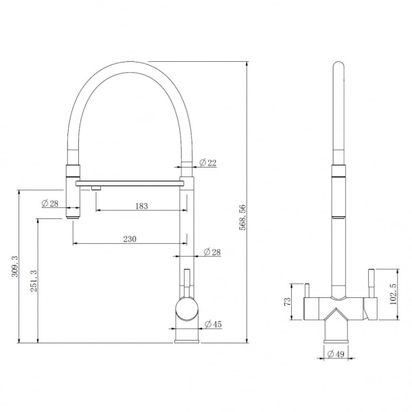 Смеситель для кухни Abber Wasser Kreis AF81141NG никель