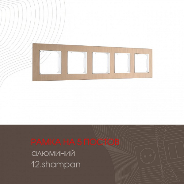 Рамка на 5 постов Arte Milano am-503.12 503.12-5.shampan
