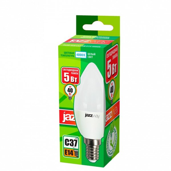 Лампа светодиодная Jazzway  E14 5Вт 4000K PLED-ECO-C37 5w E14 4000K