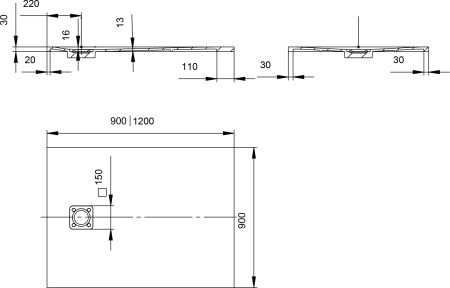 Душевой поддон Salini Oasi 120x90 120322MF