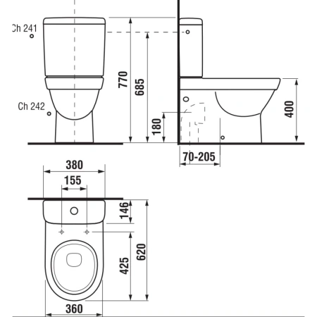 Чаша напольного унитаза Jika Tigo 8242160000001