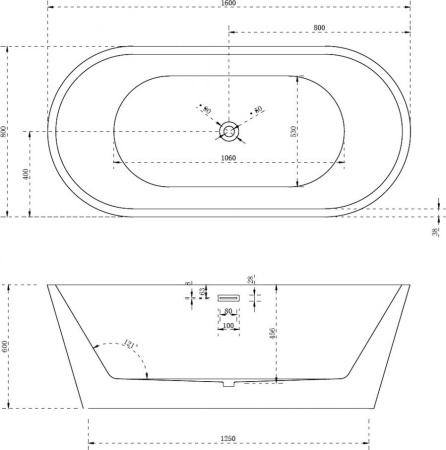 Акриловая ванна Abber 160x80 AB9203