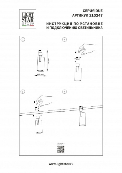 Светильник на штанге Lightstar Due Hermes 210247
