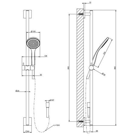 Душевая штанга Gessi Rilievo 59245#031
