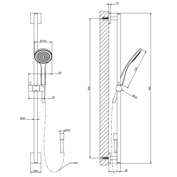 Душевая штанга Gessi Rilievo 59245#031