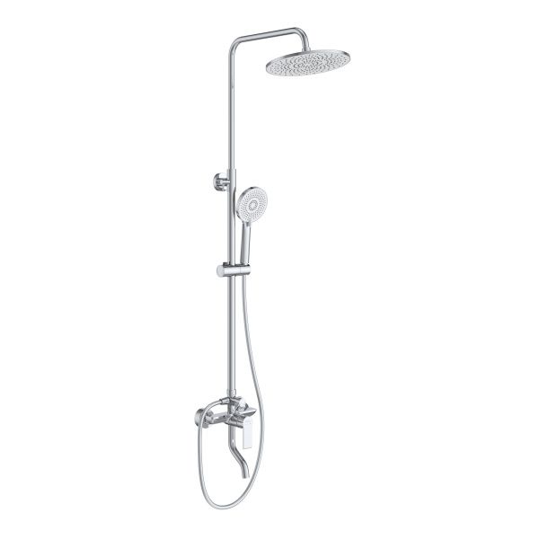 Душевая стойка со смесителем и изливом BelBagno AURORA-VSCM-CRM