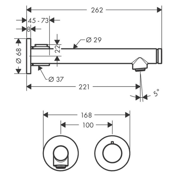 Смеситель для раковины Axor Uno 45113000