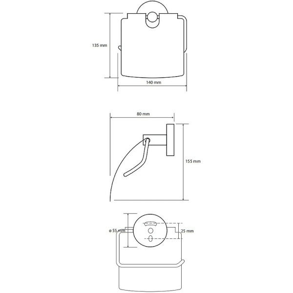 Держатель туалетной бумаги с крышкой Bemeta Hematit 159112012